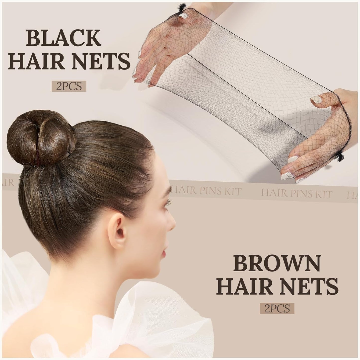 Teenitor 163psc Hair Accessories Kit, Bobby Pins Hair Pins Hair Net Hair Clips and Hair Ties Hair Bands, Hair Kit for Dances Ballet Competition with Hair Accessories Organizer