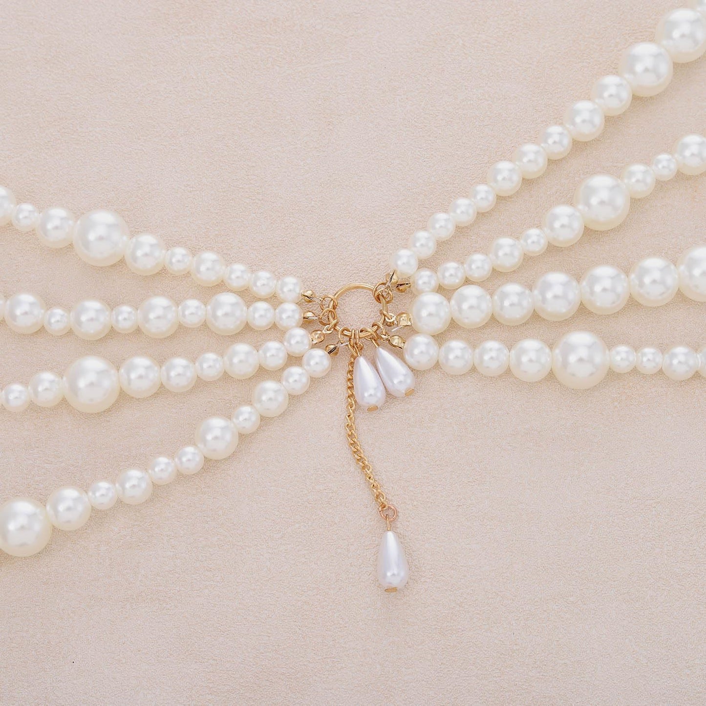 CanB Pearl Waist Chain Layered Belly Body Chains Bikini Belly Chain Beach Rave Party Body Accessories for Women and Girls